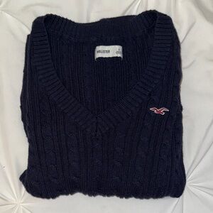 NWOT hollister v neck sweater navy